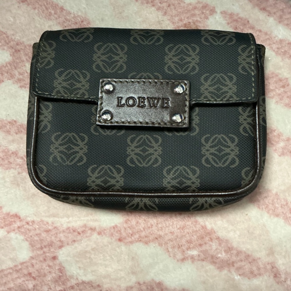 Loewe Black and Brown Monogram Pouch